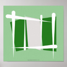 Drapeau de brosse du Nigéria Posters