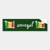 Drapeau de brosse du Sénégal Autocollant Pour Voiture