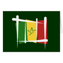 Drapeau de brosse du Sénégal Carte De Vœux
