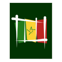 Drapeau de brosse du Sénégal Cartes Postales