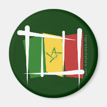Drapeau de brosse du Sénégal Magnets Pour Réfrigérateur