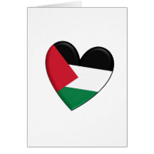 Drapeau de coeur de la Palestine Cartes De Vœux