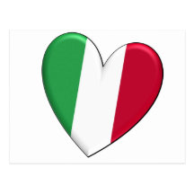 Drapeau de coeur de l'Italie Carte Postale