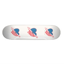 Drapeau de coeur de patriote de golf planche à roulette