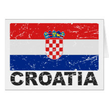 Drapeau de cru de la Croatie Carte De Vœux