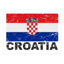 Drapeau de cru de la Croatie Carte Postale