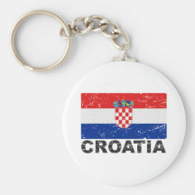Drapeau de cru de la Croatie Porte-clé