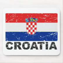 Drapeau de cru de la Croatie Tapis De Souris