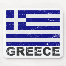Drapeau de cru de la Grèce Tapis De Souris