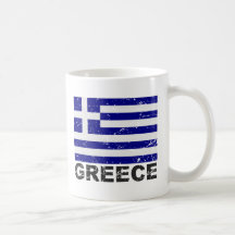 Drapeau de cru de la Grèce Tasse À Café
