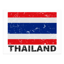 Drapeau de cru de la Thaïlande Cartes Postales