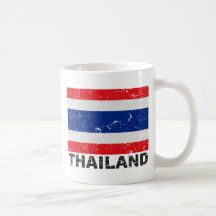 Drapeau de cru de la Thaïlande Mug À Café