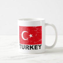 Drapeau de cru de la Turquie Mug À Café