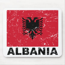 Drapeau de cru de l'Albanie Tapis De Souris
