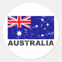 Drapeau de cru de l'Australie Autocollant Rond