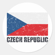 Drapeau de cru de République Tchèque Autocollants Ronds