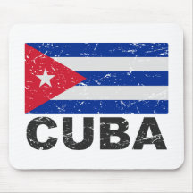 Drapeau de cru du Cuba Tapis De Souris