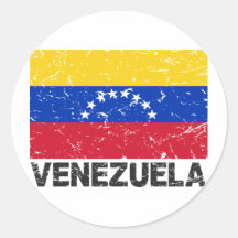 Drapeau de cru du Venezuela Autocollants Ronds