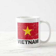 Drapeau de cru du Vietnam Tasse À Café