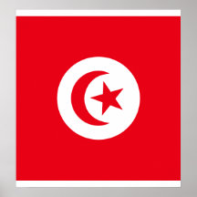 Drapeau de haute qualité de la Tunisie Posters