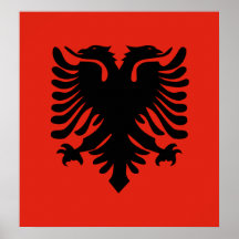 Drapeau de haute qualité de l'Albanie Affiches