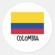Drapeau de la Colombie Autocollants Ronds