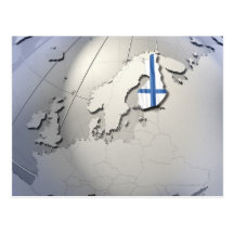 Drapeau de la Finlande Cartes Postales