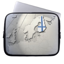 Drapeau de la Finlande Housse Pour Ordinateur Portable
