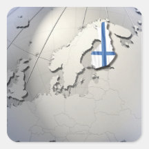 Drapeau de la Finlande Stickers Carrés