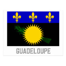 Drapeau de la Guadeloupe avec le nom Carte Postale