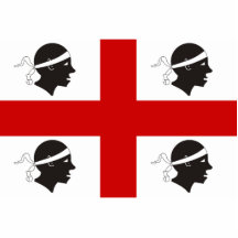 Drapeau de la Sardaigne, Italie Découpage En Acrylique