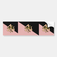 Drapeau de la Sicile (rose et noir), Italie Autocollant Pour Voiture