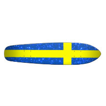 Drapeau de la Suède Bling Skateboards Customisés