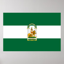 Drapeau de l'Andalousie, Espagne Posters