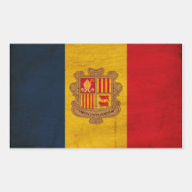 Drapeau de l'Andorre Autocollants En Rectangle