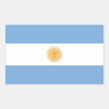 Drapeau de l'Argentine Autocollant En Rectangle