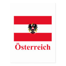 Drapeau de l'Autriche avec le nom en allemand Cartes Postales
