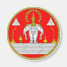 DRAPEAU DE L'ÉLÉPHANT PRINCIPAL DES LAOTIENS TROIS AIMANTS POUR RÉFRIGÉRATEUR