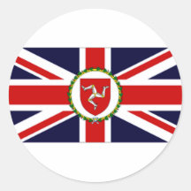 Drapeau de lieutenant le Gouverneur d'île de Man Adhésif Rond