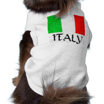DRAPEAU DE L'ITALIE TEE-SHIRT POUR TOUTOU