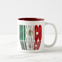 Drapeau de logo de réflexion du Mexique pour des M Tasse