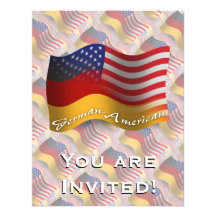 Drapeau de ondulation Allemand-Américain Invitation Personnalisée