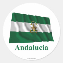 Drapeau de ondulation d'Andalucía avec le nom Autocollants