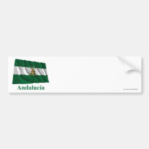 Drapeau de ondulation d'Andalucía avec le nom Adhésif Pour Voiture
