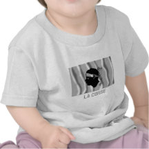 Drapeau de ondulation de Corse avec le nom T-shirt