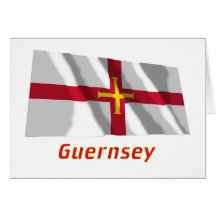 Drapeau de ondulation de Guernesey avec le nom Cartes