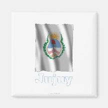 Drapeau de ondulation de Jujuy avec le nom Aimants Pour Réfrigérateur