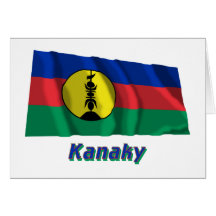 Drapeau de ondulation de Kanaky avec le nom Cartes De Vœux