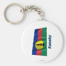 Drapeau de ondulation de Kanaky avec le nom Porte-clef