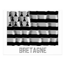 Drapeau de ondulation de la Bretagne avec le nom Cartes Postales